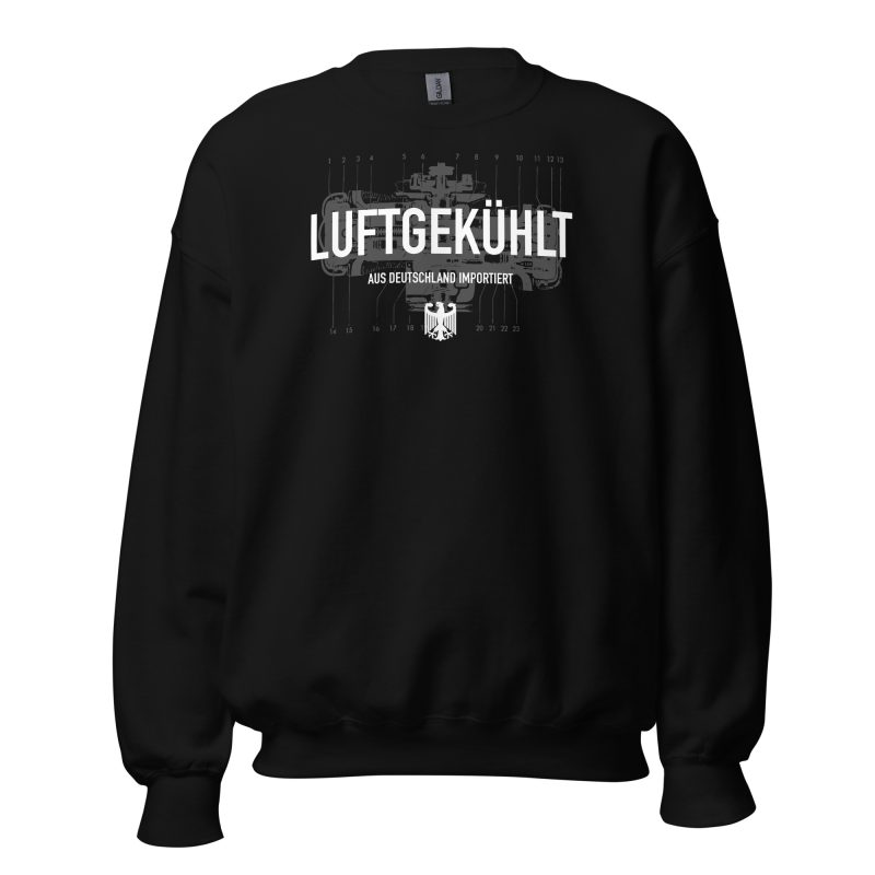 Luftgekühlt Aus Deutschland Importiert / Aircooled Imported from Germany Unisex Sweatshirt - Image 3