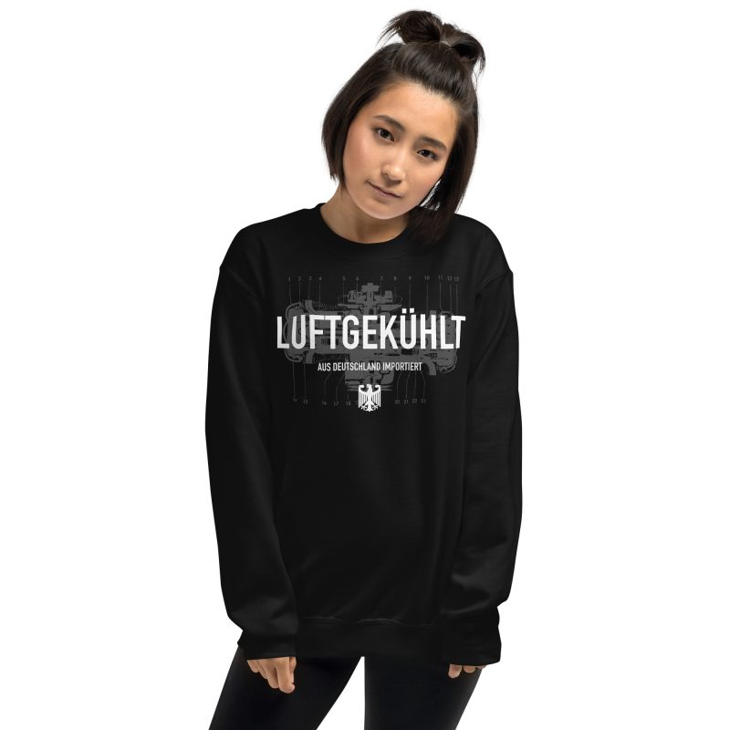 Luftgekühlt Aus Deutschland Importiert / Aircooled Imported from Germany Unisex Sweatshirt - Image 5