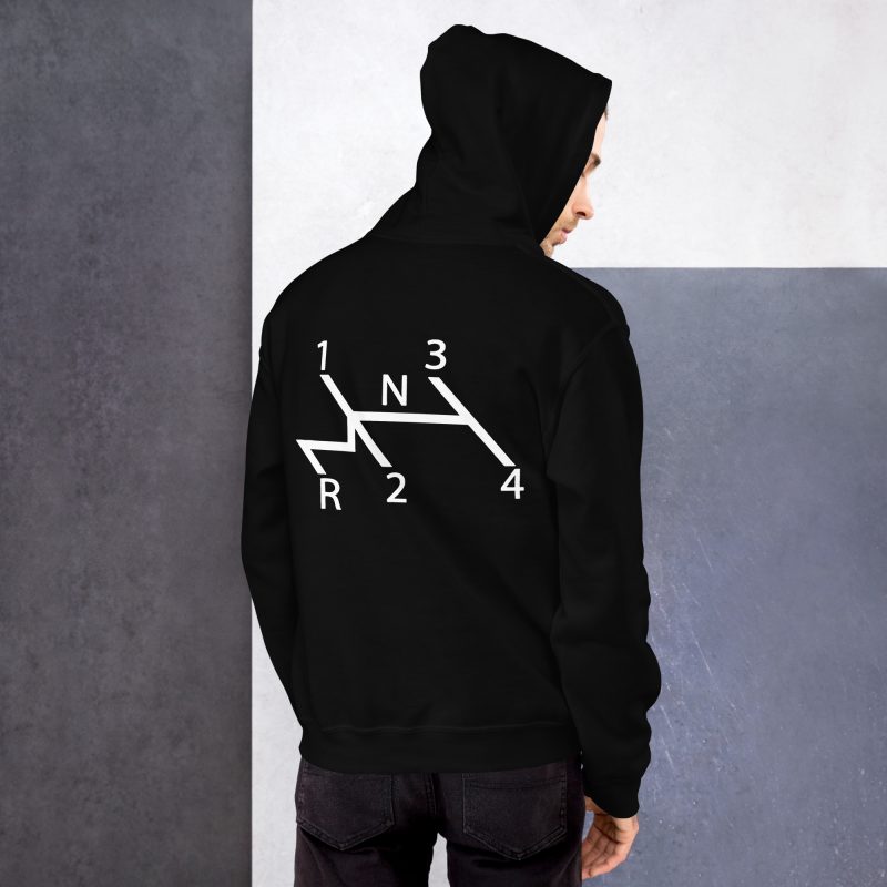 Aircooled Stick Shift Diagram Large Print Back Unisex Hoodie - Image 3