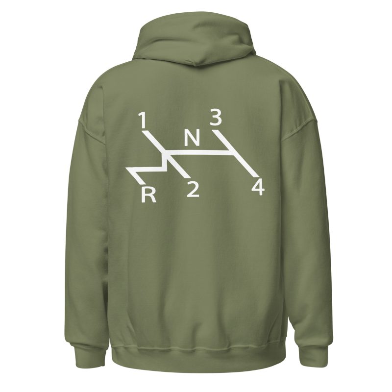 Aircooled Stick Shift Diagram Large Print Back Unisex Hoodie - Image 19