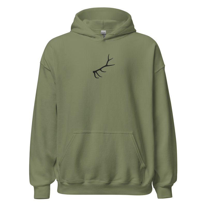 Elk Antler Embroidered Unisex Hoodie - Image 8