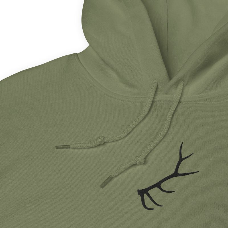 Elk Antler Embroidered Unisex Hoodie - Image 7