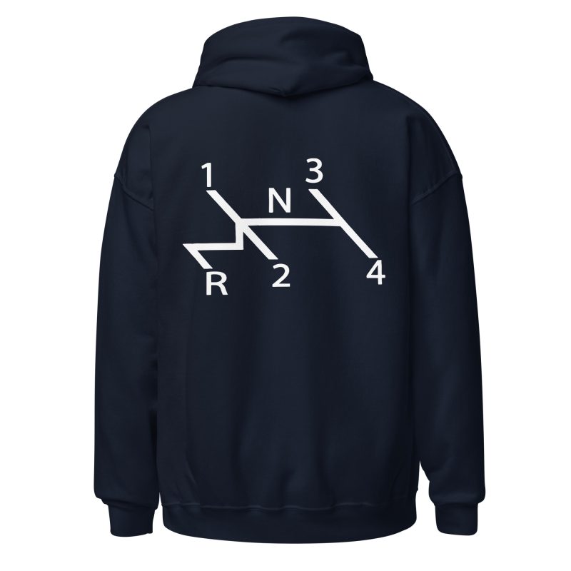 Aircooled Stick Shift Diagram Large Print Back Unisex Hoodie - Image 10