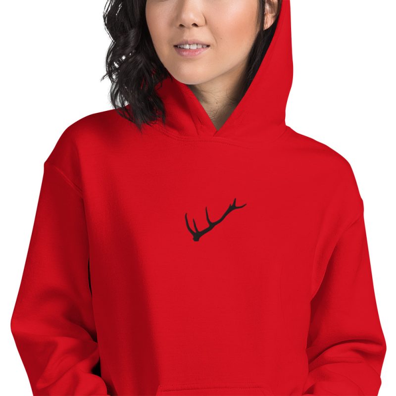 Stag Antler Embroidered Unisex Hoodie - Image 4