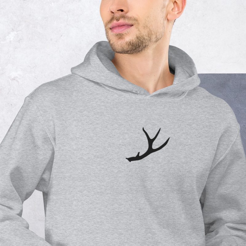 Blacktail Antler Embroidered Unisex Hoodie - Image 2