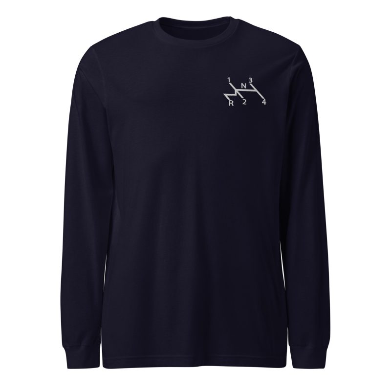 Aircooled Stick Shift Diagram Embroidered Unisex Long Sleeve Tee - Image 4