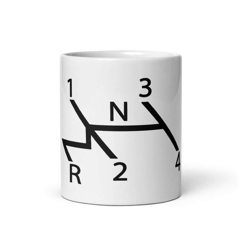 Aircooled Stick Shift Diagram White glossy mug