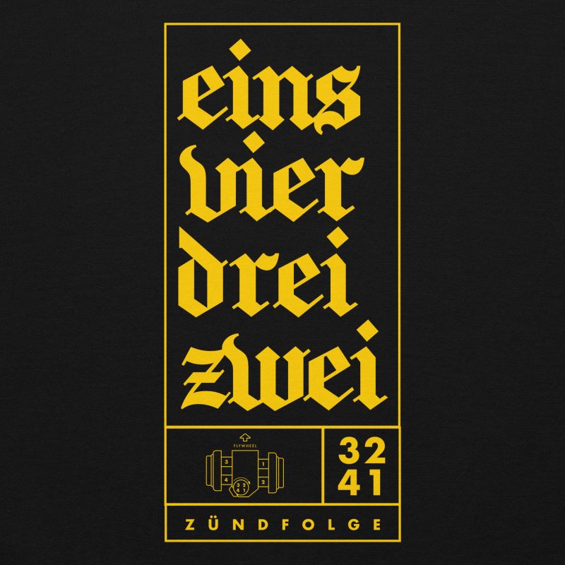 1-4-3-2 Zündfolge Badge Unisex Hoodie - Image 6