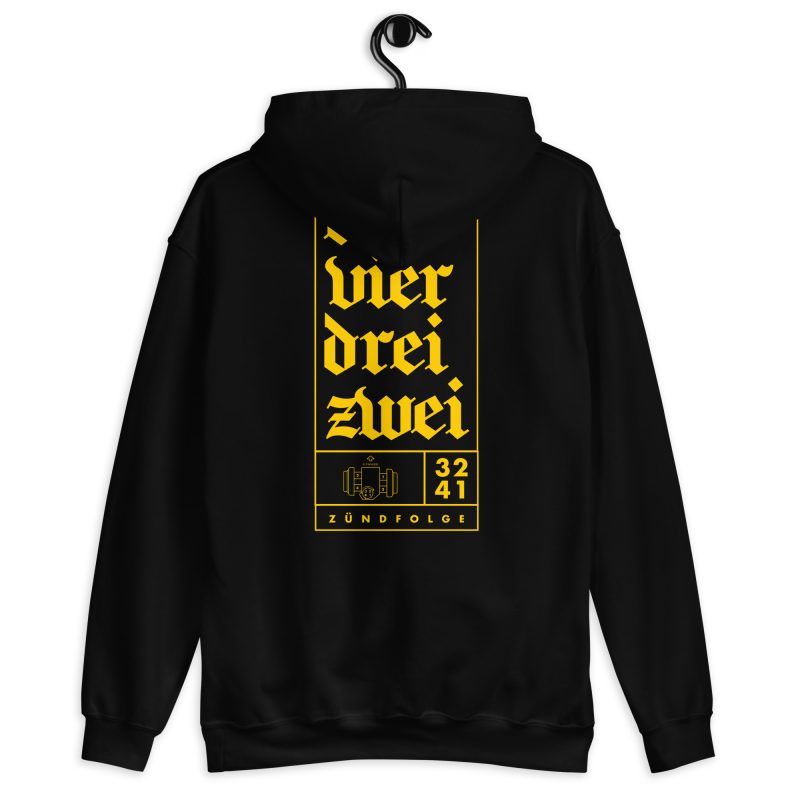 1-4-3-2 Zündfolge Badge Unisex Hoodie - Image 9