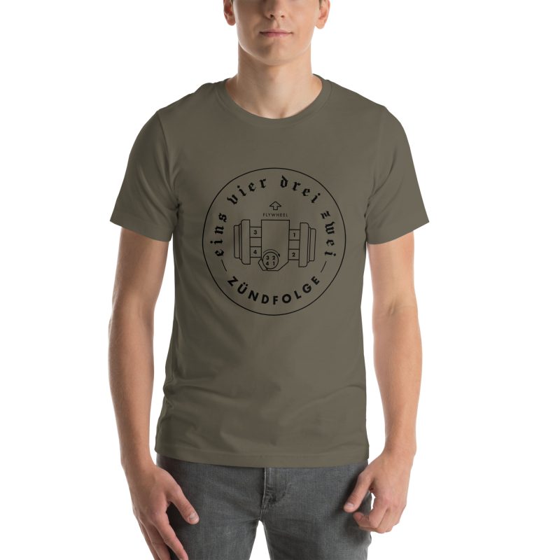 1-4-3-2 Zündfolge Badge Black Unisex t-shirt - Image 16
