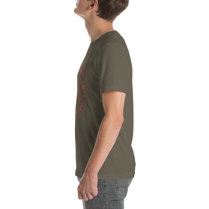 1-4-3-2 Zündfolge Badge Orange Unisex t-shirt - Image 51