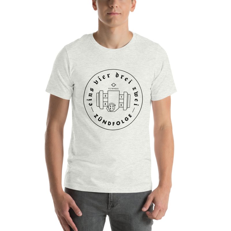 1-4-3-2 Zündfolge Badge Black Unisex t-shirt - Image 106