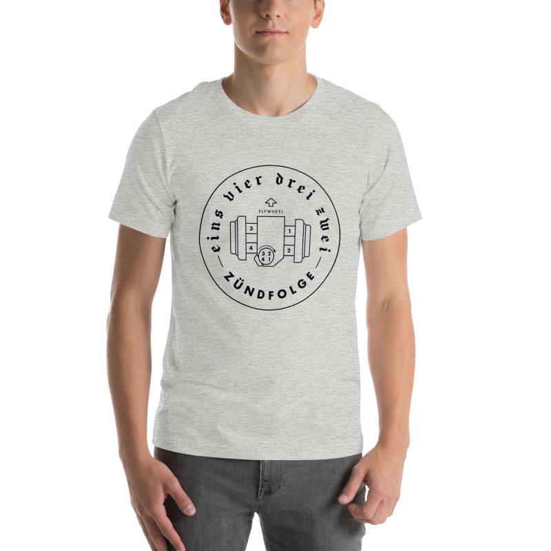 1-4-3-2 Zündfolge Badge Black Unisex t-shirt - Image 76