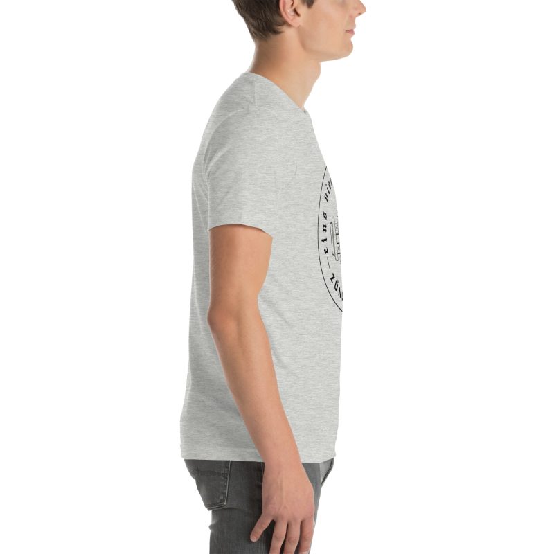 1-4-3-2 Zündfolge Badge Black Unisex t-shirt - Image 80