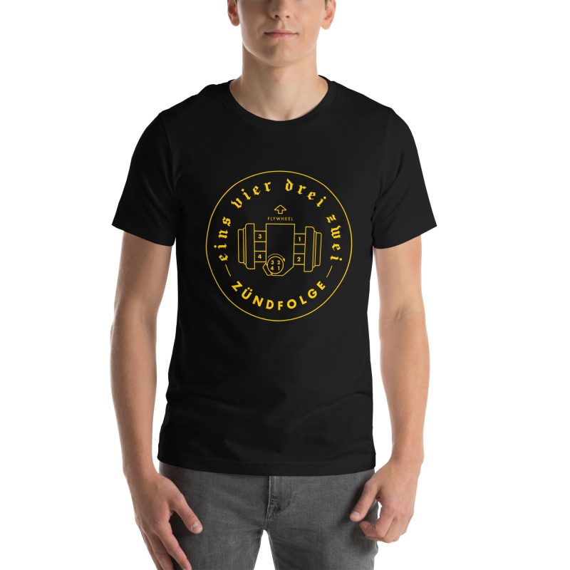 1-4-3-2 Zündfolge Badge Yellow Unisex t-shirt - Image 14