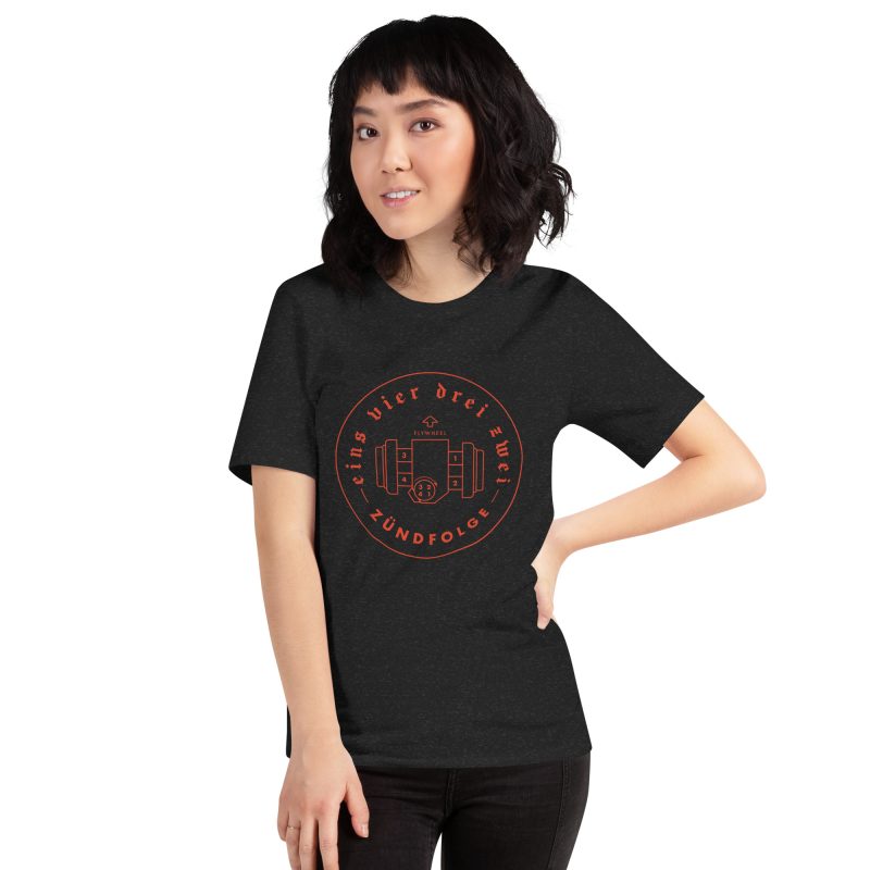 1-4-3-2 Zündfolge Badge Orange Unisex t-shirt - Image 2