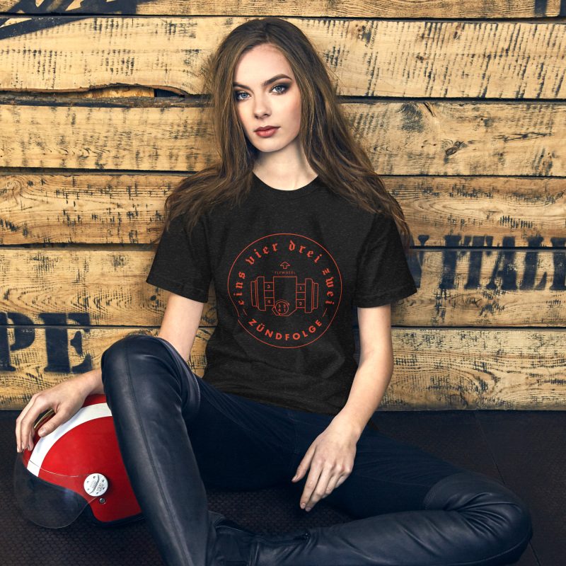 1-4-3-2 Zündfolge Badge Orange Unisex t-shirt - Image 4