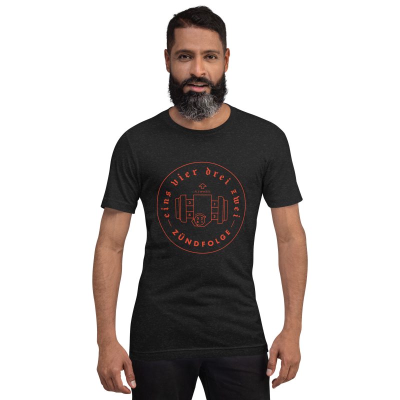1-4-3-2 Zündfolge Badge Orange Unisex t-shirt - Image 5