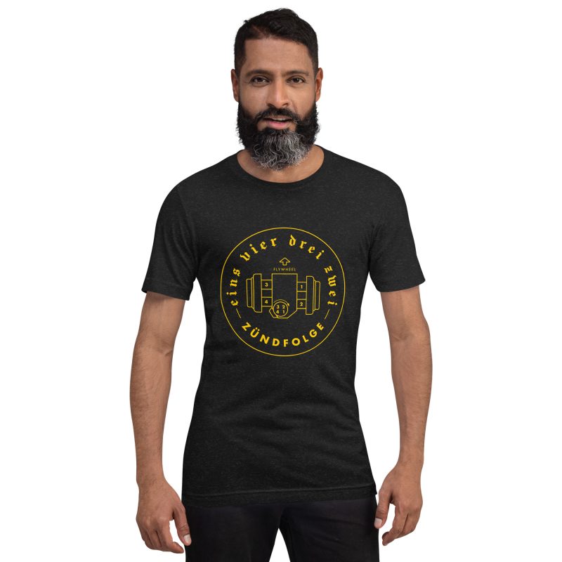 1-4-3-2 Zündfolge Badge Yellow Unisex t-shirt - Image 2