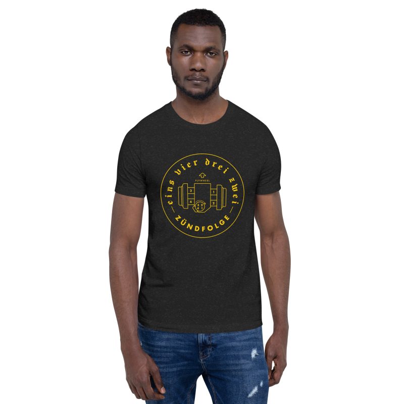 1-4-3-2 Zündfolge Badge Yellow Unisex t-shirt - Image 5