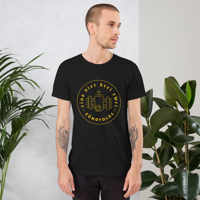 1-4-3-2 Zündfolge Badge Yellow Unisex t-shirt - Image 7
