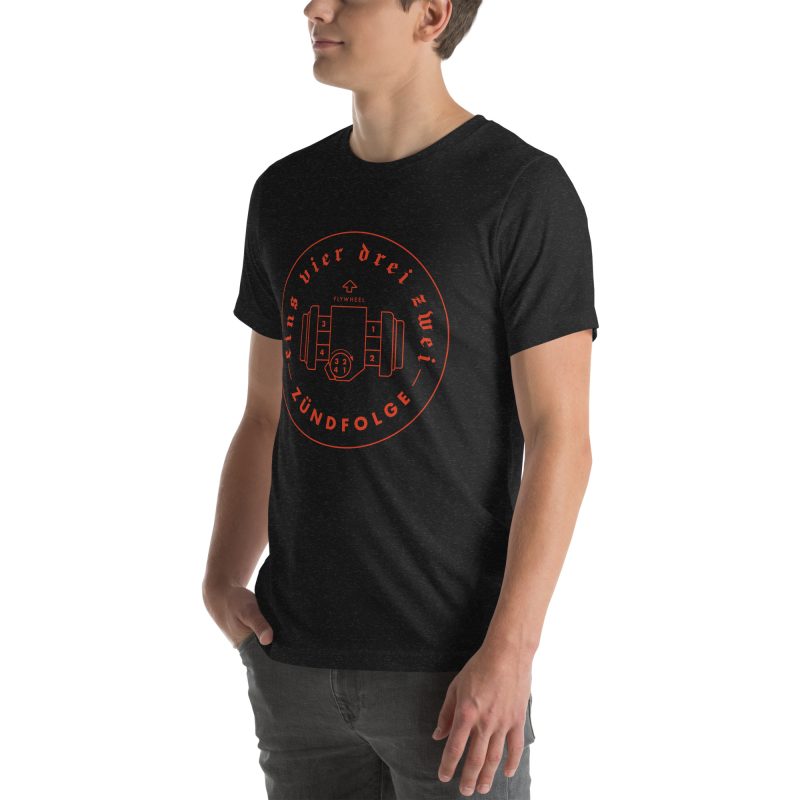 1-4-3-2 Zündfolge Badge Orange Unisex t-shirt - Image 10