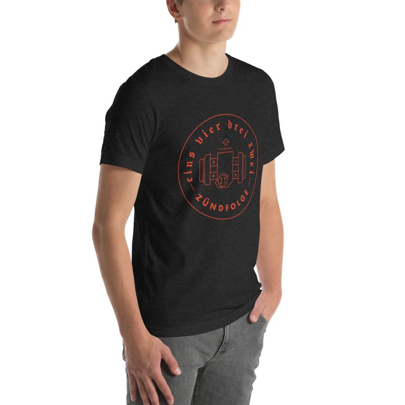 1-4-3-2 Zündfolge Badge Orange Unisex t-shirt - Image 12
