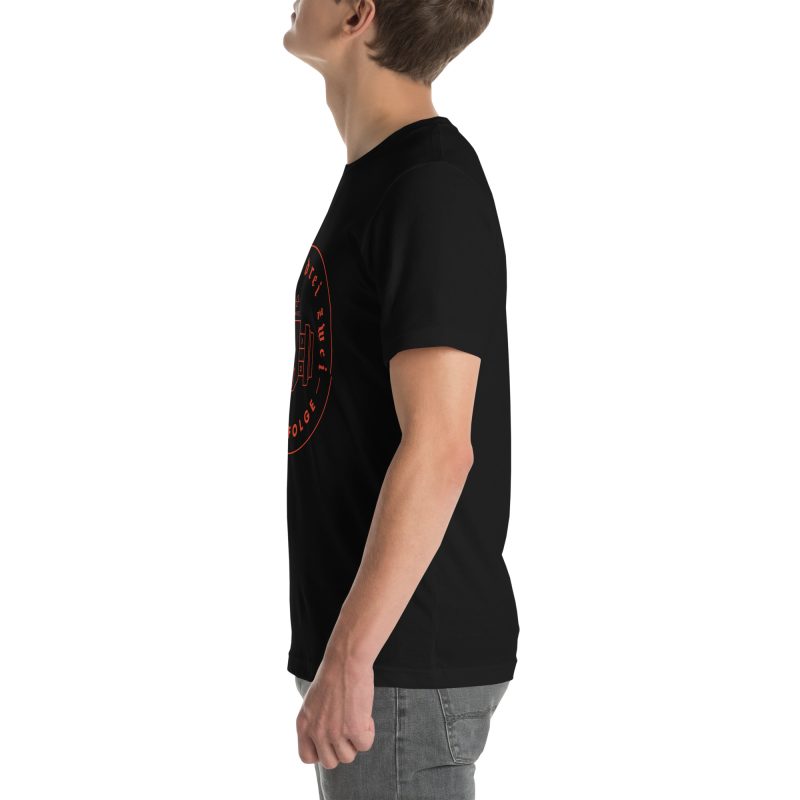 1-4-3-2 Zündfolge Badge Orange Unisex t-shirt - Image 15