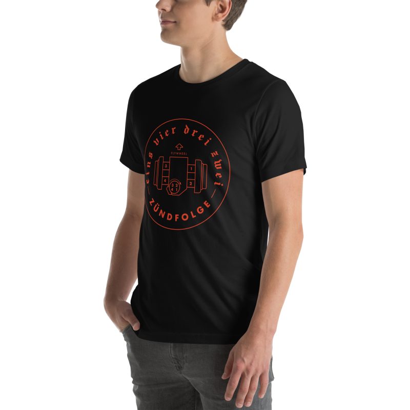 1-4-3-2 Zündfolge Badge Orange Unisex t-shirt - Image 16