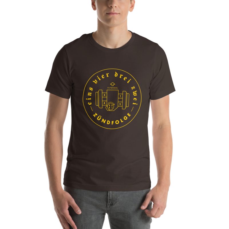 1-4-3-2 Zündfolge Badge Yellow Unisex t-shirt - Image 26