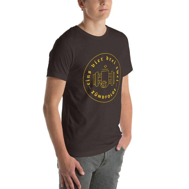 1-4-3-2 Zündfolge Badge Yellow Unisex t-shirt - Image 31
