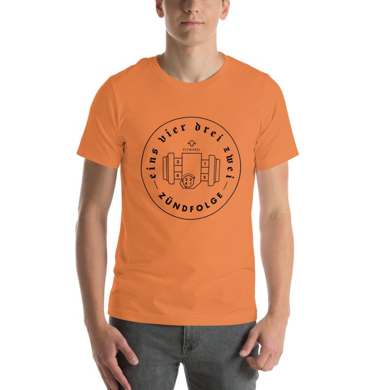 1-4-3-2 Zündfolge Badge Black Unisex t-shirt - Image 52