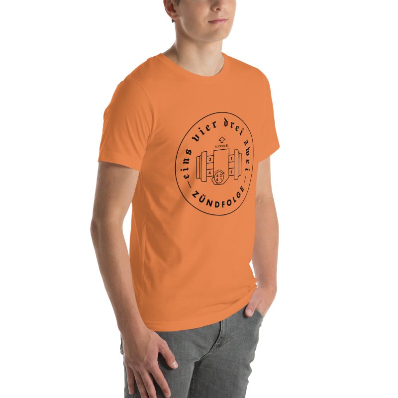1-4-3-2 Zündfolge Badge Black Unisex t-shirt - Image 57