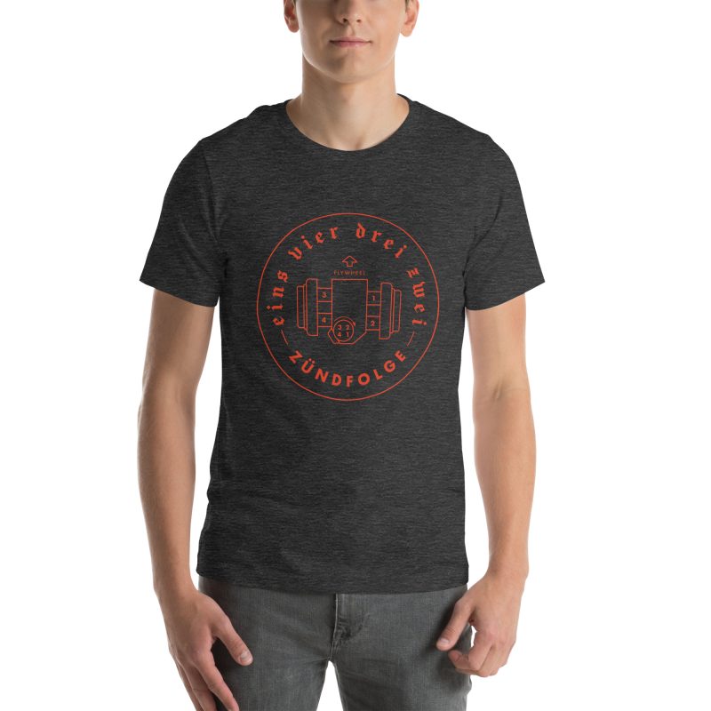 1-4-3-2 Zündfolge Badge Orange Unisex t-shirt - Image 37