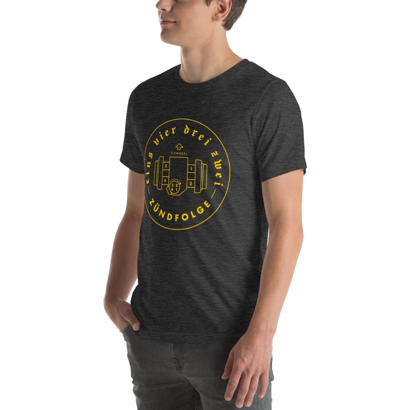1-4-3-2 Zündfolge Badge Yellow Unisex t-shirt - Image 53