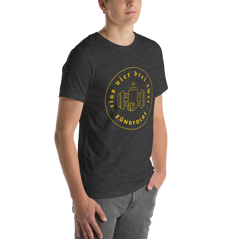 1-4-3-2 Zündfolge Badge Yellow Unisex t-shirt - Image 55