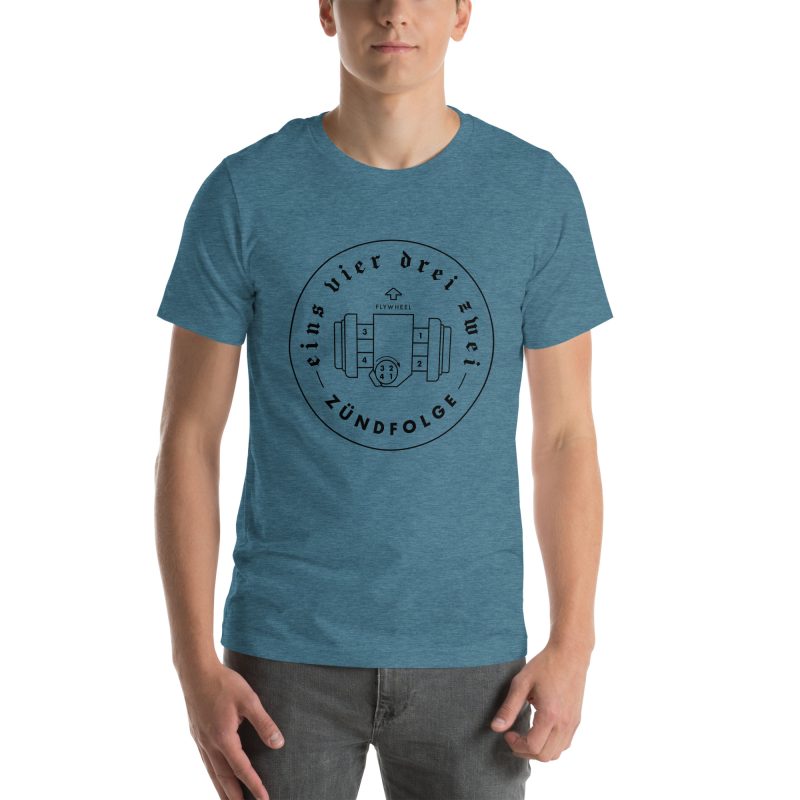 1-4-3-2 Zündfolge Badge Black Unisex t-shirt - Image 28