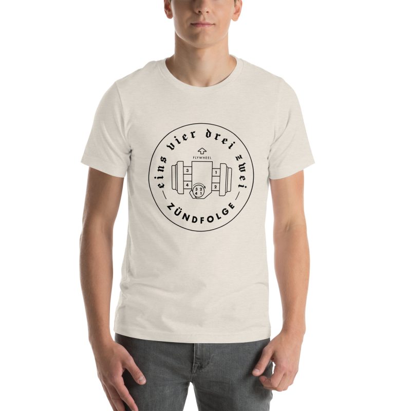 1-4-3-2 Zündfolge Badge Black Unisex t-shirt - Image 94