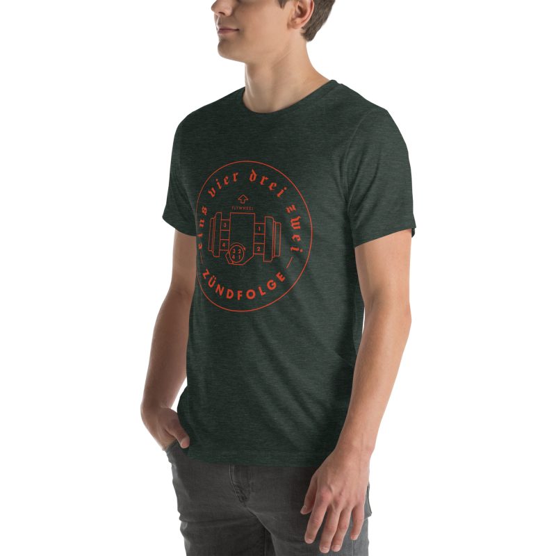 1-4-3-2 Zündfolge Badge Orange Unisex t-shirt - Image 34