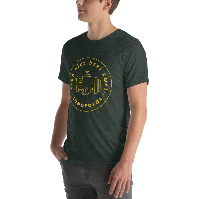 1-4-3-2 Zündfolge Badge Yellow Unisex t-shirt - Image 35
