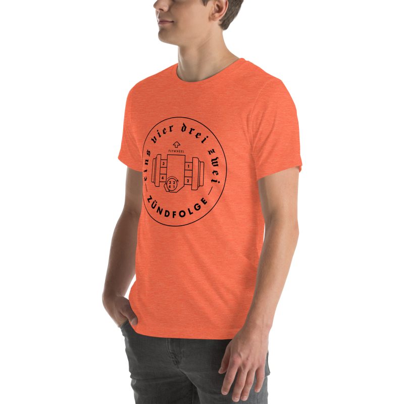 1-4-3-2 Zündfolge Badge Black Unisex t-shirt - Image 49