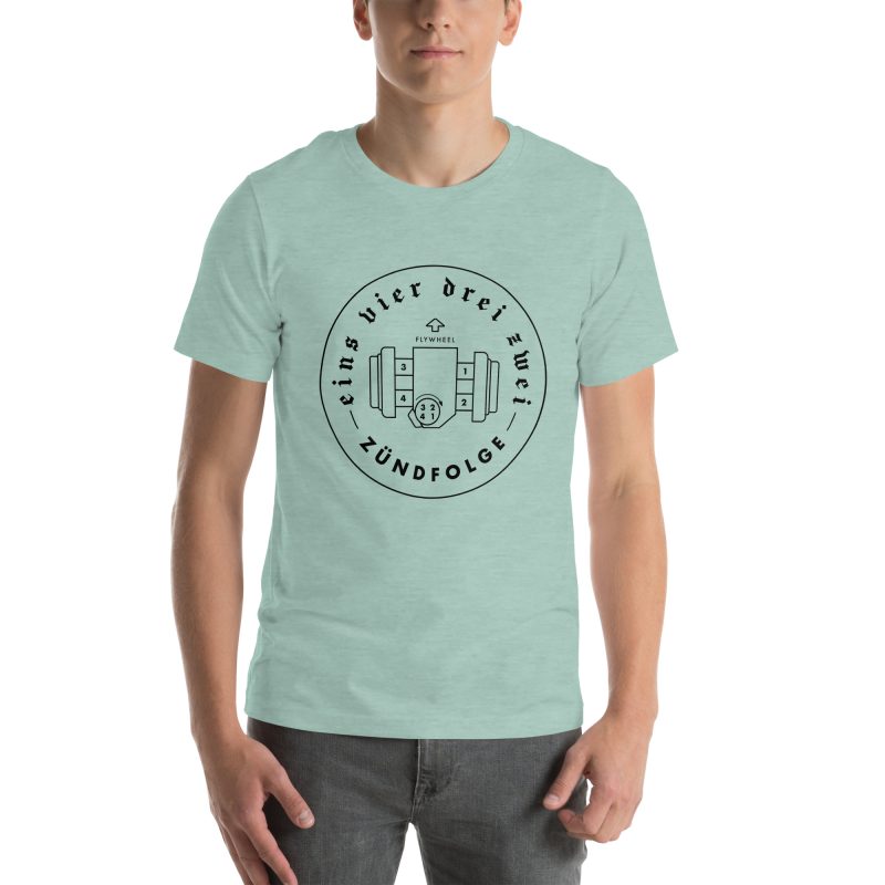 1-4-3-2 Zündfolge Badge Black Unisex t-shirt - Image 70