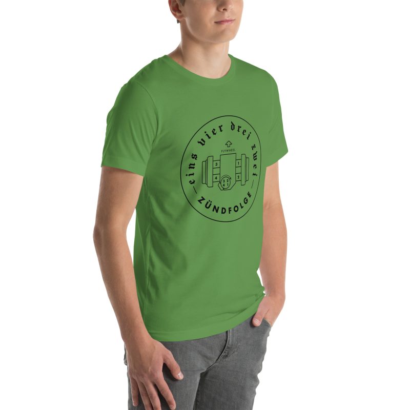 1-4-3-2 Zündfolge Badge Black Unisex t-shirt - Image 39
