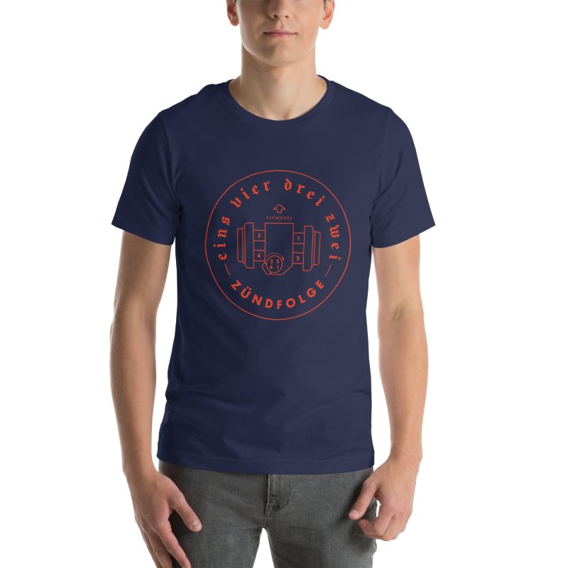 1-4-3-2 Zündfolge Badge Orange Unisex t-shirt - Image 19
