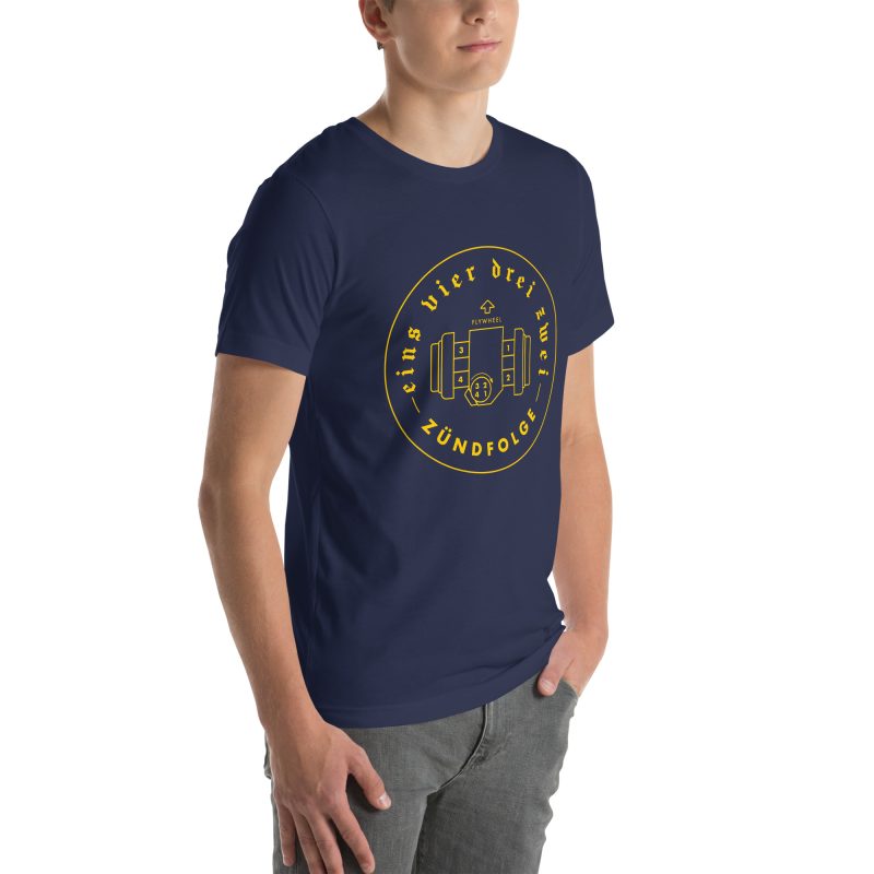 1-4-3-2 Zündfolge Badge Yellow Unisex t-shirt - Image 25