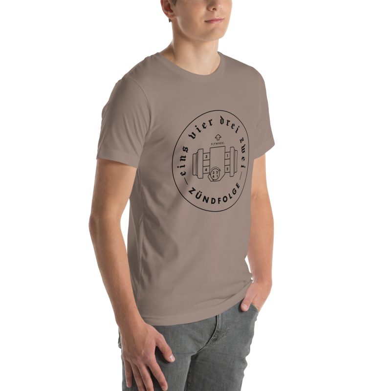 1-4-3-2 Zündfolge Badge Black Unisex t-shirt - Image 45