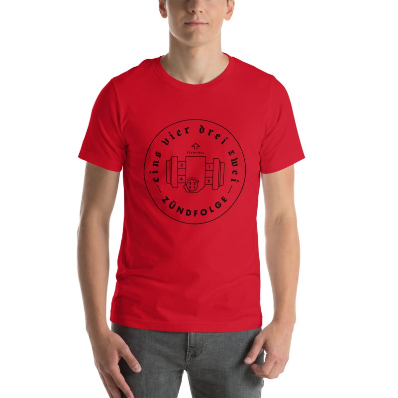 1-4-3-2 Zündfolge Badge Black Unisex t-shirt - Image 10