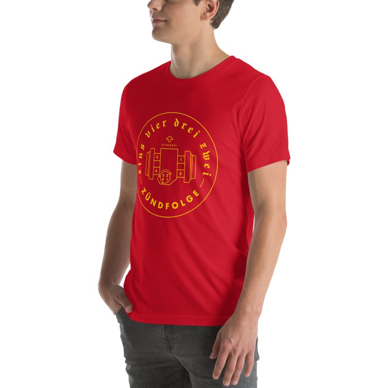 1-4-3-2 Zündfolge Badge Yellow Unisex t-shirt - Image 41