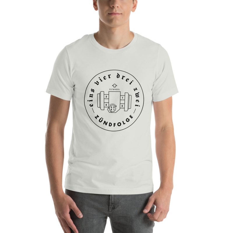 1-4-3-2 Zündfolge Badge Black Unisex t-shirt - Image 100