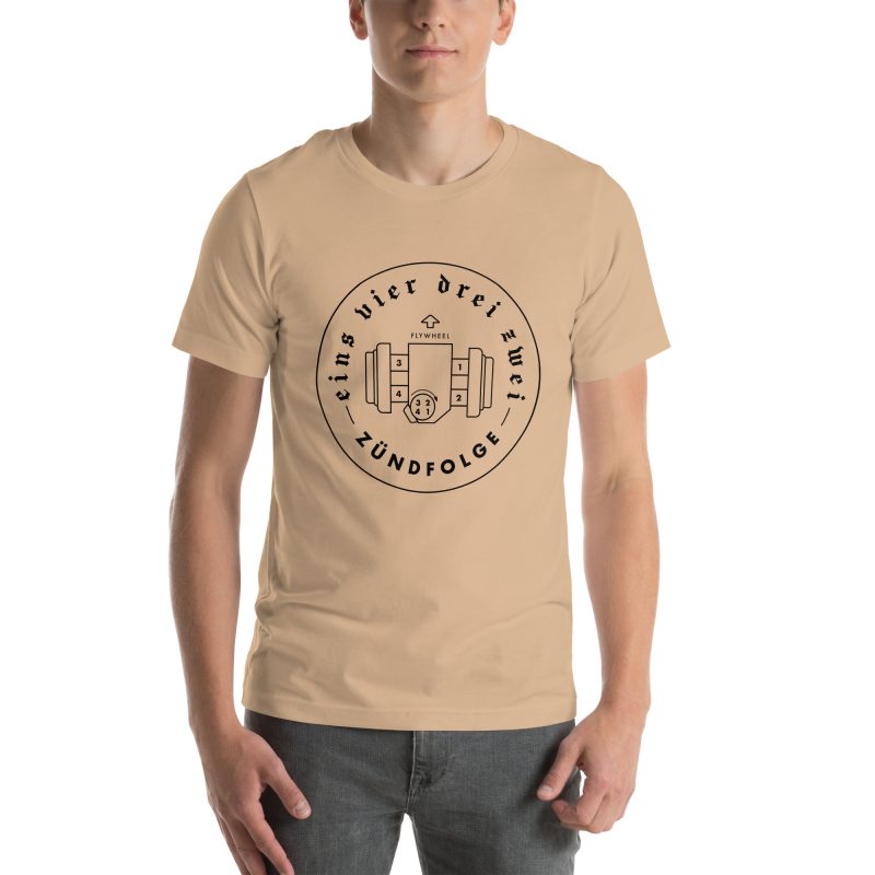 1-4-3-2 Zündfolge Badge Black Unisex t-shirt - Image 64